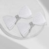 Crystal Mesh Hair Bow Alligator Clip - Silver