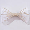HDC x Emily in Paris Crystal Mesh Hair Bow Alligator Clip - White