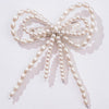 Embellished Pearl Hair Bow Alligator Clip - Off-White