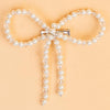 Embellished Pearl & Crystal Beads Hair Bow Alligator Clip - Off-White