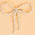 Embellished Pearl & Crystal Beads Hair Bow Alligator Clip - Off-White