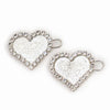Set of 2 Heart Crystal Hair Pins - Silver