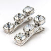 Set of 2 Crystal Hair Pins - Silver