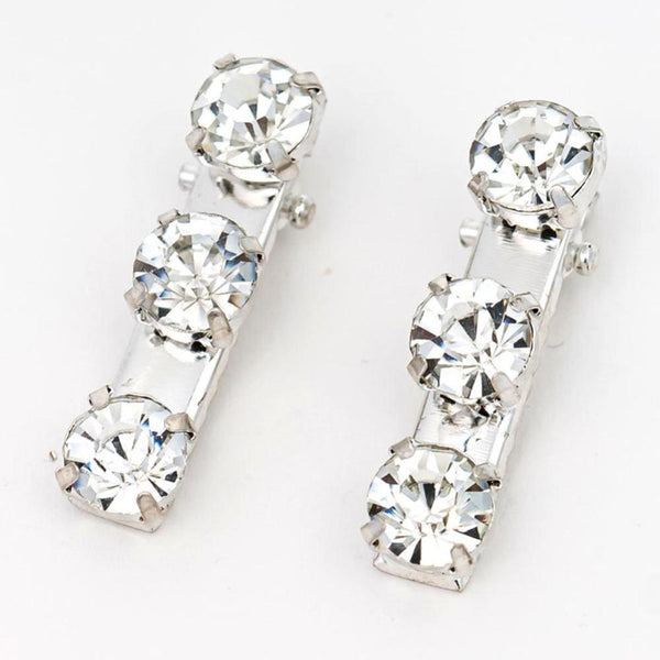 Set of 2 Crystal Hair Pins - Silver