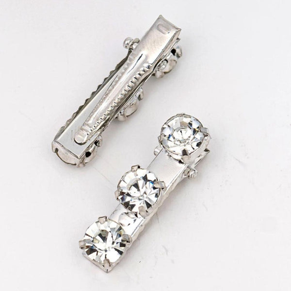 Set of 2 Crystal Hair Pins - Silver