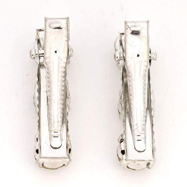 Set of 2 Crystal Hair Pins - Silver