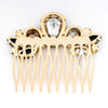 Crystal Hair Comb - Black & Silver
