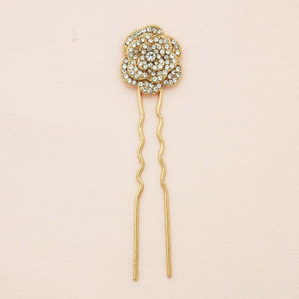 Set of 4 Stella Crystal U Pins - Gold
