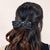 Embellished Crystal Hair Bow Alligator Clip - Black