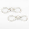 Silver Crystal Hair Bow Alligator Clip - Set of 2
