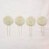 Set of 4 Pearl U Pins - Gold