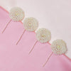 Set of 4 Pearl U Pins - Gold