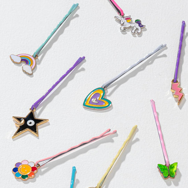 Charm-ed Hair Pins - Set of 10 - Multi