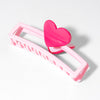 Snap My Heart Hollow Claw Clip - Pink