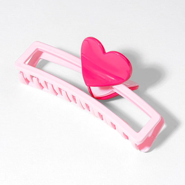 Snap My Heart Hollow Claw Clip - Pink