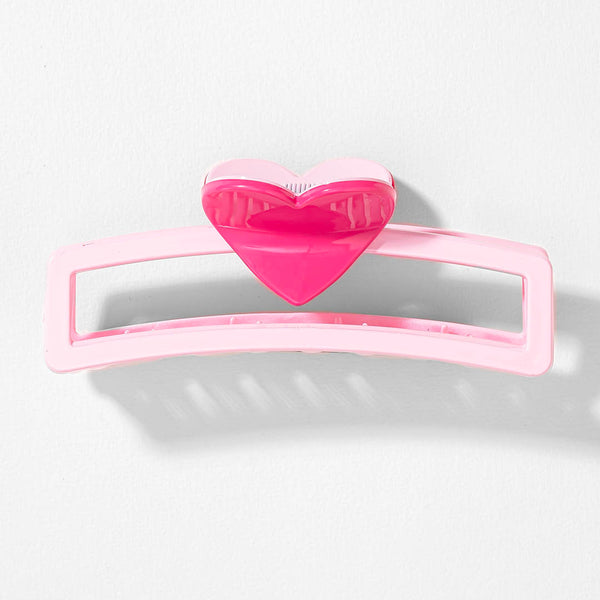 Snap My Heart Hollow Claw Clip - Pink