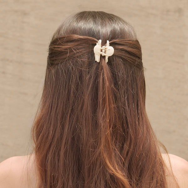 Flower Hair Claw Clips with Free Pouch - Set of 4 - Neutral