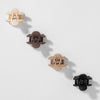 Flower Hair Claw Clips with Free Pouch - Set of 4 - Neutral