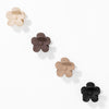 Flower Hair Claw Clips with Free Pouch - Set of 4 - Neutral