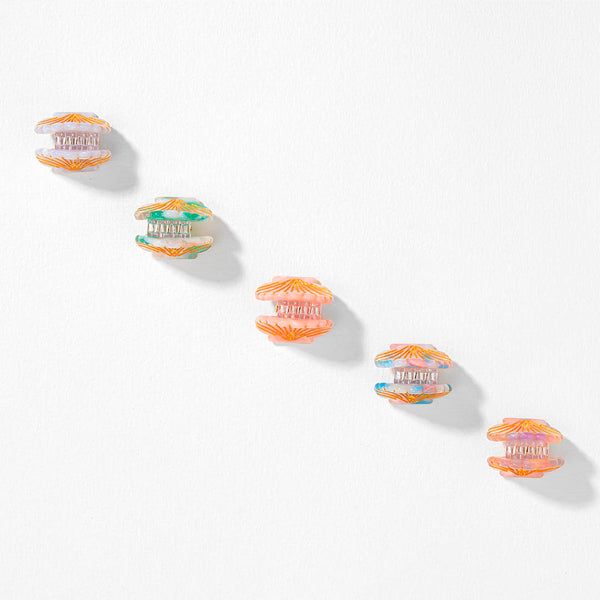 Shell Mini Claw Clips - Set of 5 - Multi