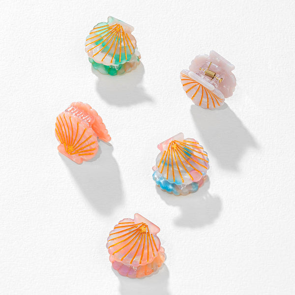 Shell Mini Claw Clips - Set of 5 - Multi