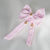 Pink Satin Hair Bow - 3 Charms