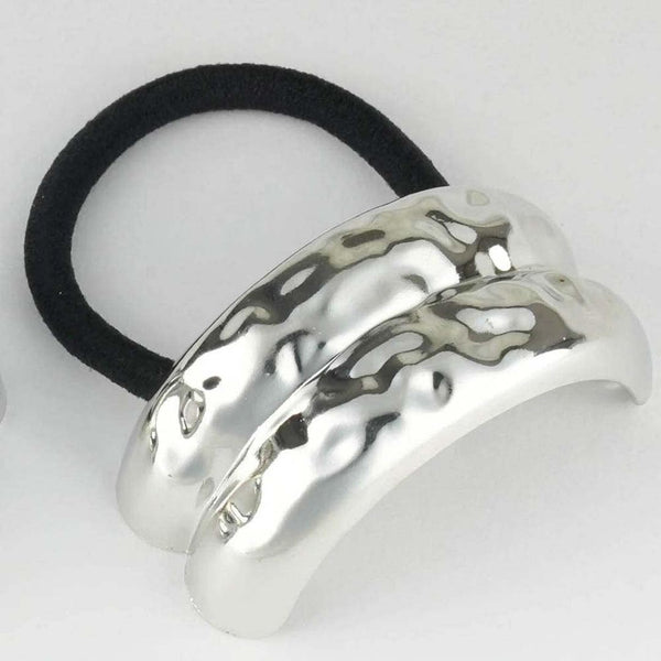 Hammered Halo Pony Cuffs - Silver - Set of 2