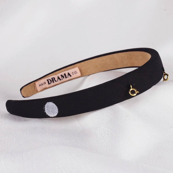 DIY Hair Drama Box with 2 Hair Bands, 1 Scrunchie, 1 Hair Bow, 11 Exclusive Charms, 200+ Crystals & 10 Pom Poms - Black & White