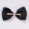 Dual Tone Satin Hair Bow Alligator Clip - Grey & Black