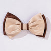 Dual Tone Satin Hair Bow Alligator Clip - Latte & Brown