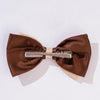 Dual Tone Satin Hair Bow Alligator Clip - Latte & Brown
