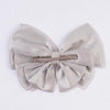 Satin Crystals Hair Bow Alligator Clip - Grey