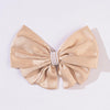 Satin Pearl Hair Bow Alligator Clip - Latte