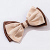 Dual Tone Satin Hair Bow Alligator Clip - Latte & Brown