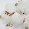 Oversized Organza Scrunchie with Charms - White