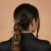 Champagne Crystal Hair Bows Alligator Clip - Set of 4