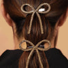 Champagne Crystal Hair Bows Alligator Clip - Set of 4