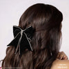 HDC x Emily in Paris Dazzling Noir Velvet Hair Bow Barrette Clip - Black