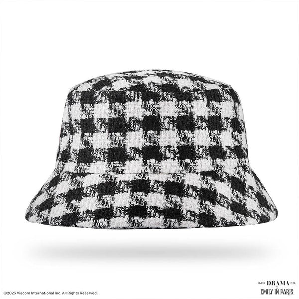 HDC X Emily In Paris Black & White Tweed Bucket Hat