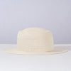 White Straw Flat Top Fedora Hat with Removable Bow Belt
