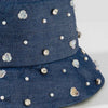 Denim Embellished Bucket Hat - Dark Blue