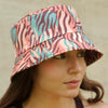 Zebra Patterned Bucket Hat - Multi