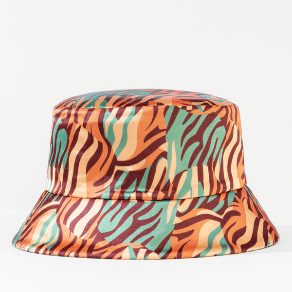 Zebra Patterned Bucket Hat - Multi