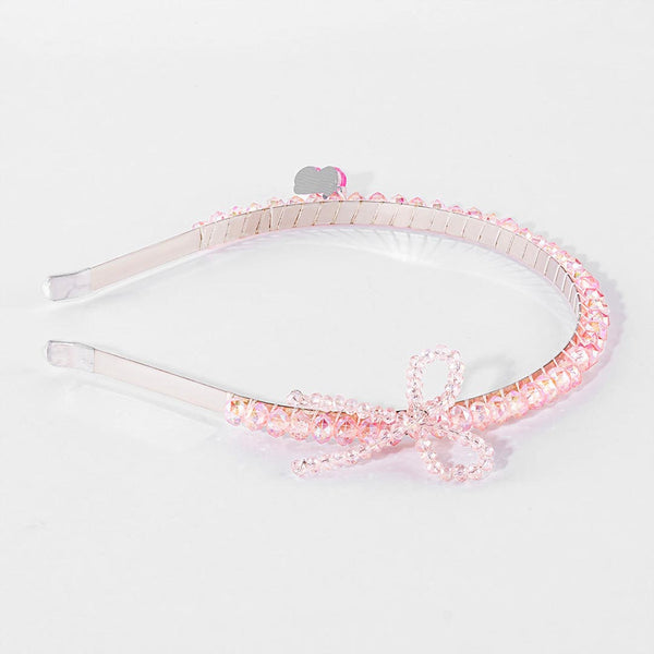 Barbie Crystal Bow Hair Band with Barbie Charm - Light Pink
