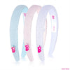 Barbie Rhinestone Puff Hair Bands with Barbie Charm - Set of 3 - Pink, Blue & Lilac