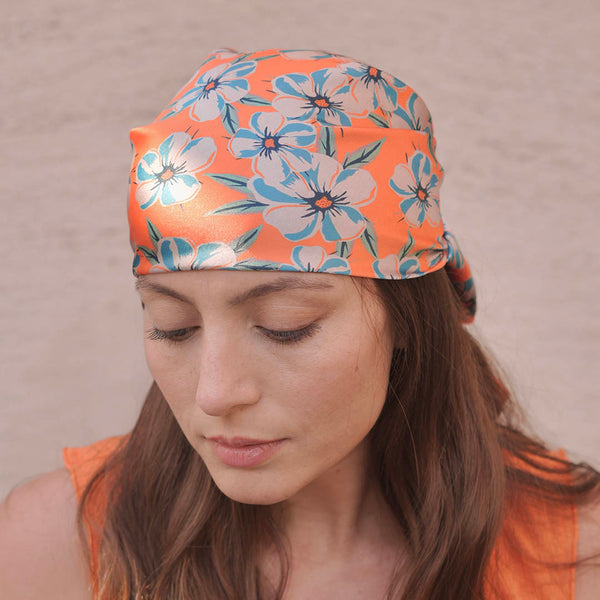 Blossom Bandana Scarf - Orange