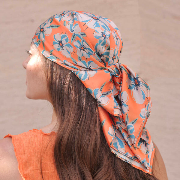 Blossom Bandana Scarf - Orange