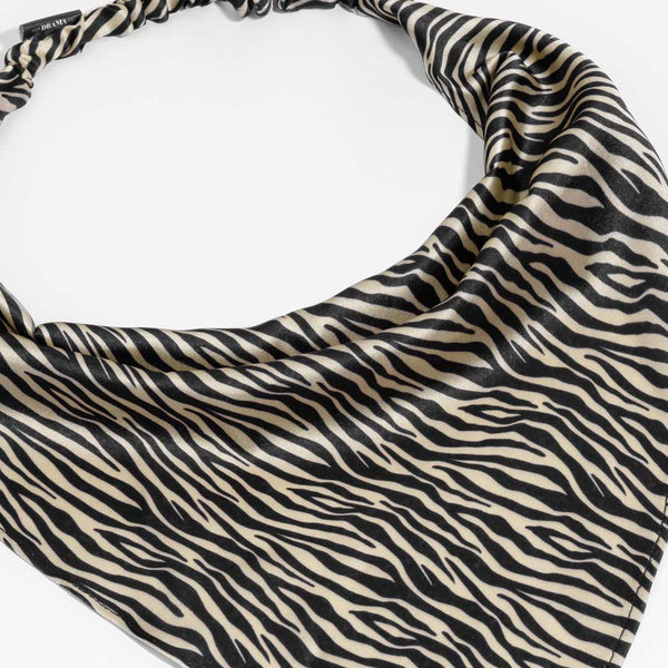 Zebra Patterned Headscarf - Brown