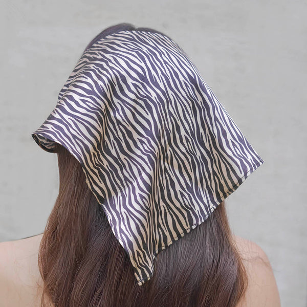 Zebra Patterned Headscarf - Green