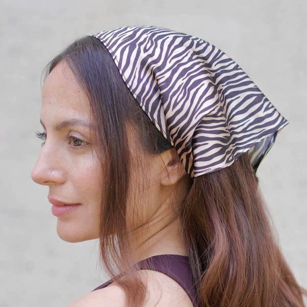 Zebra Patterned Headscarf - Green